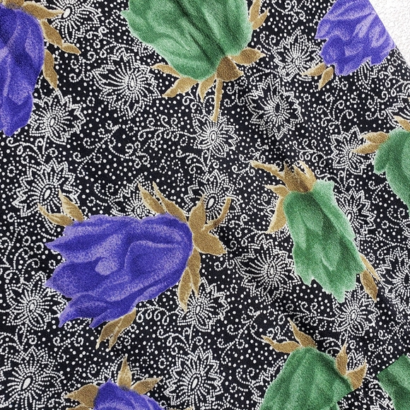 Revolve Line & Dot Dark Floral Crepe High Slit Maximalist Maxi Event Date Dress - Picture 11 of 13